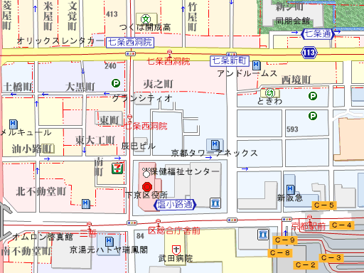 株）学芸出版社(京都府京都市下京区)の地図 - MAPPLE 地図 「ちず丸」