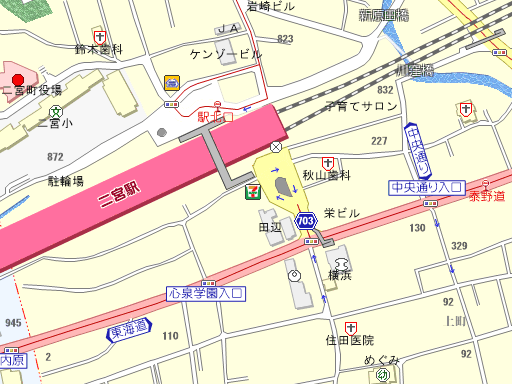 株）伊勢治書店二宮店(神奈川県中郡二宮町)の地図 - MAPPLE 地図 「